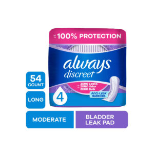Always Discreet Pads, Moderate Absorbency, Long54 Count