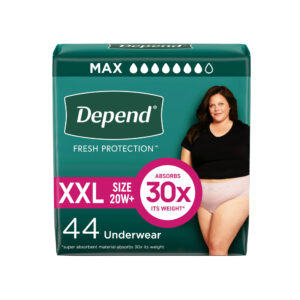 Depend Fresh Protection Incontinence Underwear for Women, Adult Diapers, XXL, 44 Count