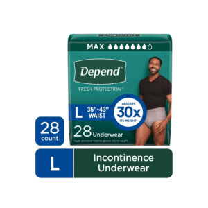 Depend Fresh Protection Incontinence Underwear for Men, Adult Diapers, L, 28 Count