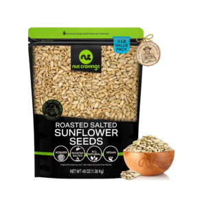 Roasted & Salted Sunflower Seeds Kernels Edible No Shell (3 lbs) by Nut Cravings